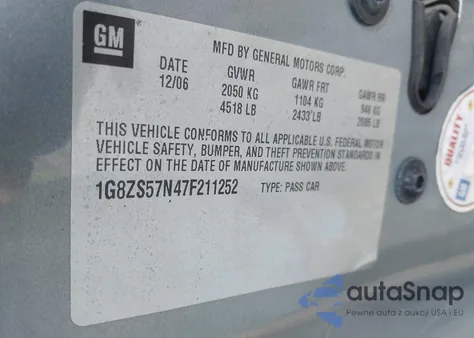 2007 Saturn Aura Xe from USA, damaged, VIN 1G8ZS57N47F211252